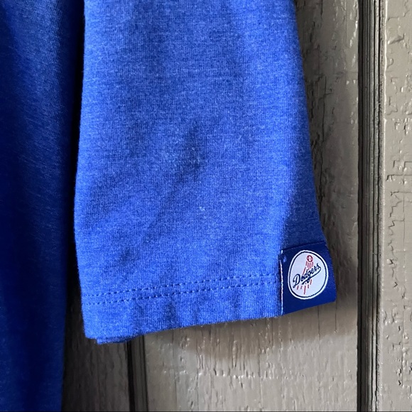 NIKE  Dodgers  Royal/Navy MLB Tri-Blend Raglan 3/4-Sleeve T-Shirt Size S… - Picture 5 of 9